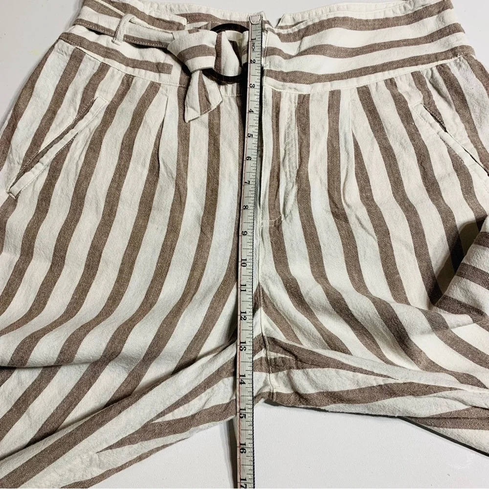 Antropology linen blend high waist striped pants - Picture 10 of 12